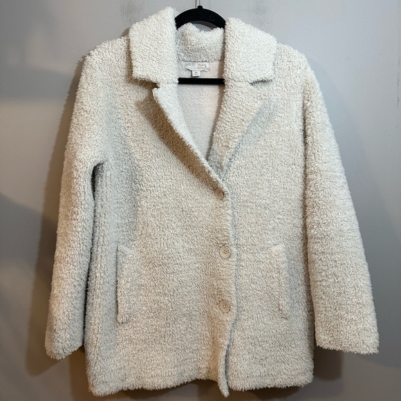 Barefoot Dreams Jackets & Blazers - Barefoot Dreams Soft Cream Teddy Button Up Jacket Size XS
